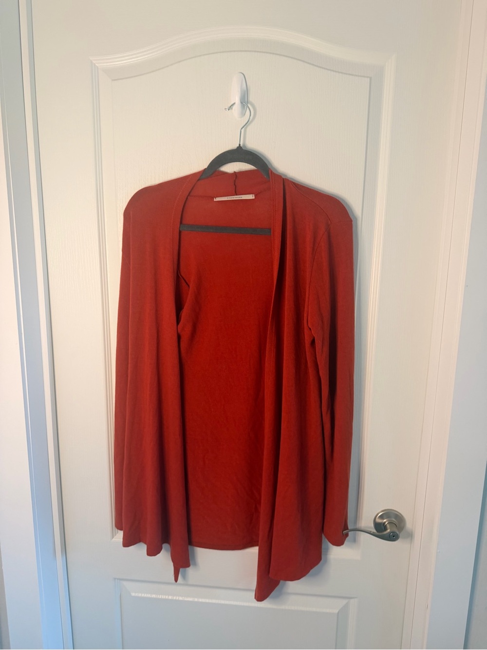 41 Hawthorn Open Drape Cardigan in Rust